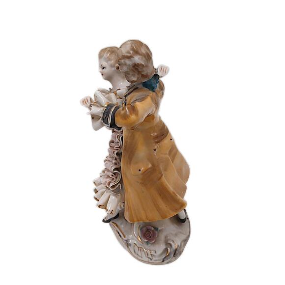 Antique German Amorous Dancing Couple Porcelain Figurine Waltz Beethovan ca 1890 - Picture 5 of 10